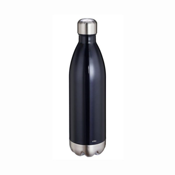 Isolierflasche Elegante, Edelstahl metallic schwarz